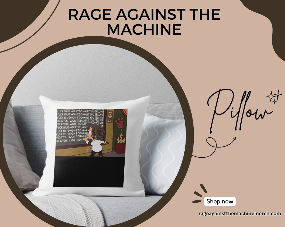 no edit rageagainstthemachine Pillow - Rage Against the Machine Store